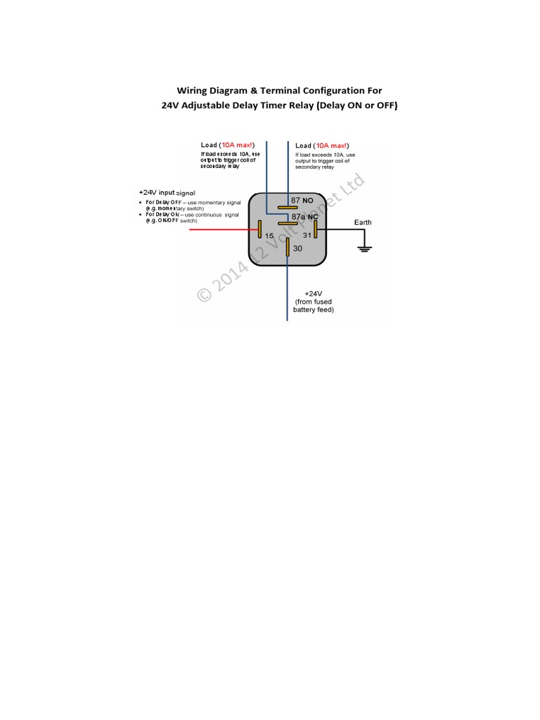 Relay Adjustable Delay Timer Relay Wiring Diagram (24V) | PDF