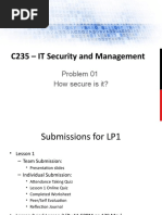 C235 - IT Security and Management: Problem 01 How Secure Is It?