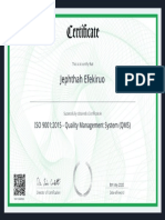 Jephthah Efekiruo: ISO 9001:2015 - Quality Management System (QMS)