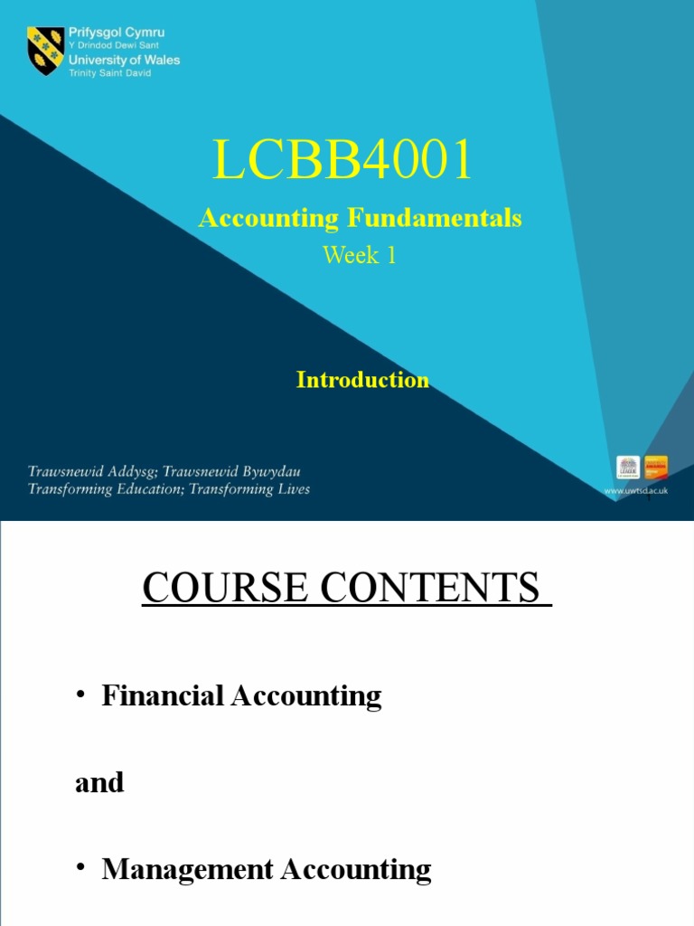 Week 1 Slides | PDF | Financial Statement | Accounting