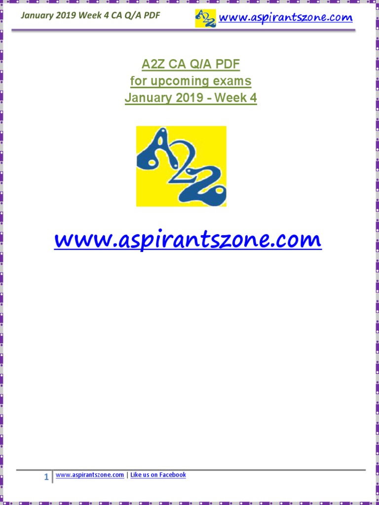 January 2019 Week 4 CA Q/A PDF | PDF | Business | Business