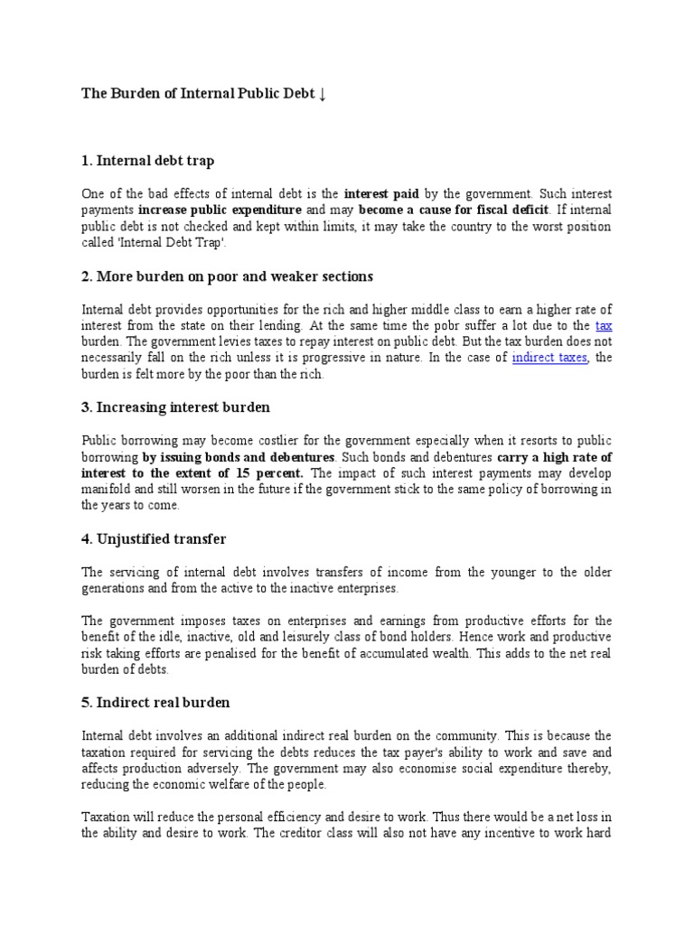 Burden of Public Debt | PDF | Debt | Government Debt