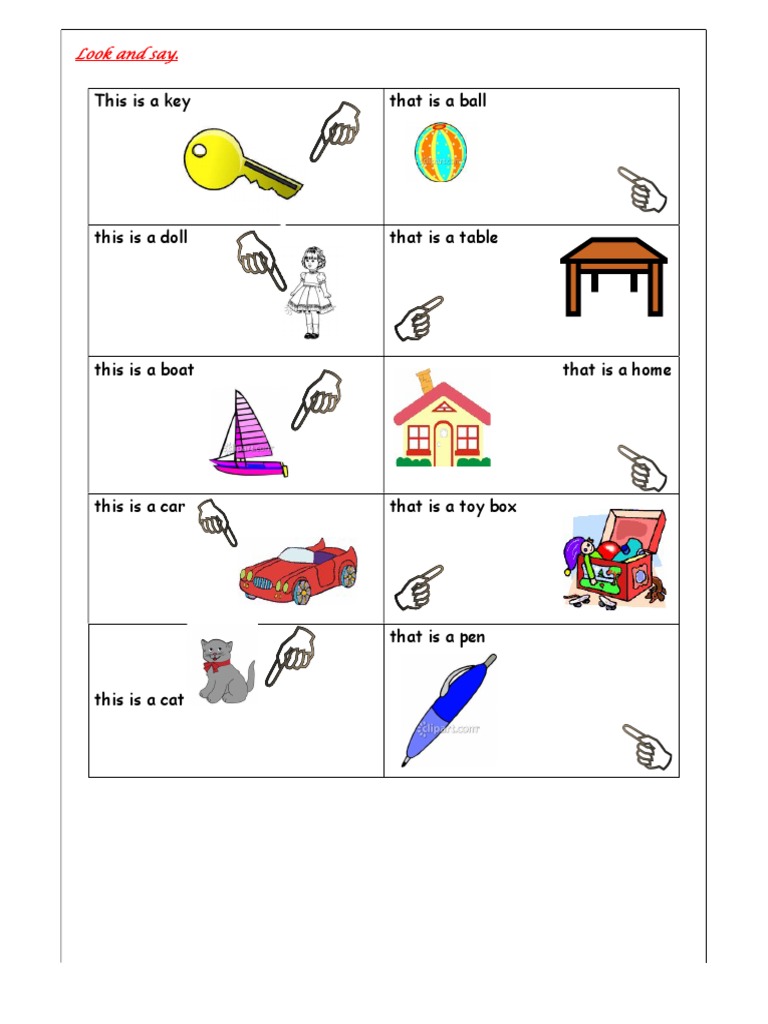 This Is A Key That Is A Ball: Look and Say | PDF | Foreign Language ...