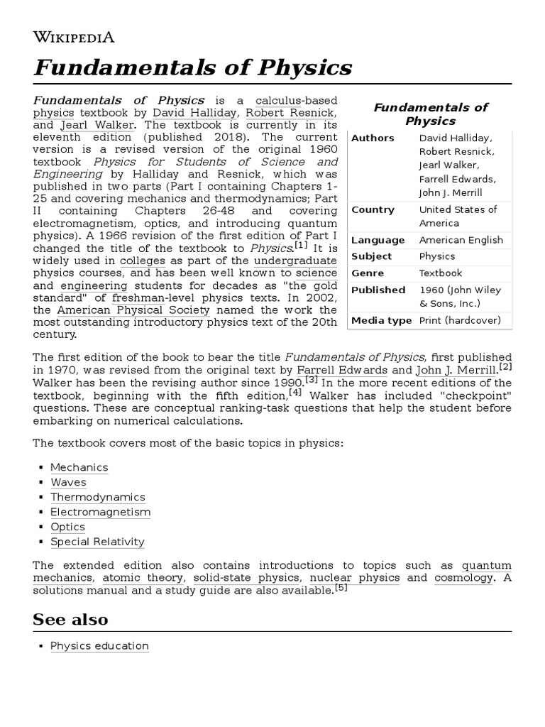 Fundamentals of physics pdf pdf natural sciences physics