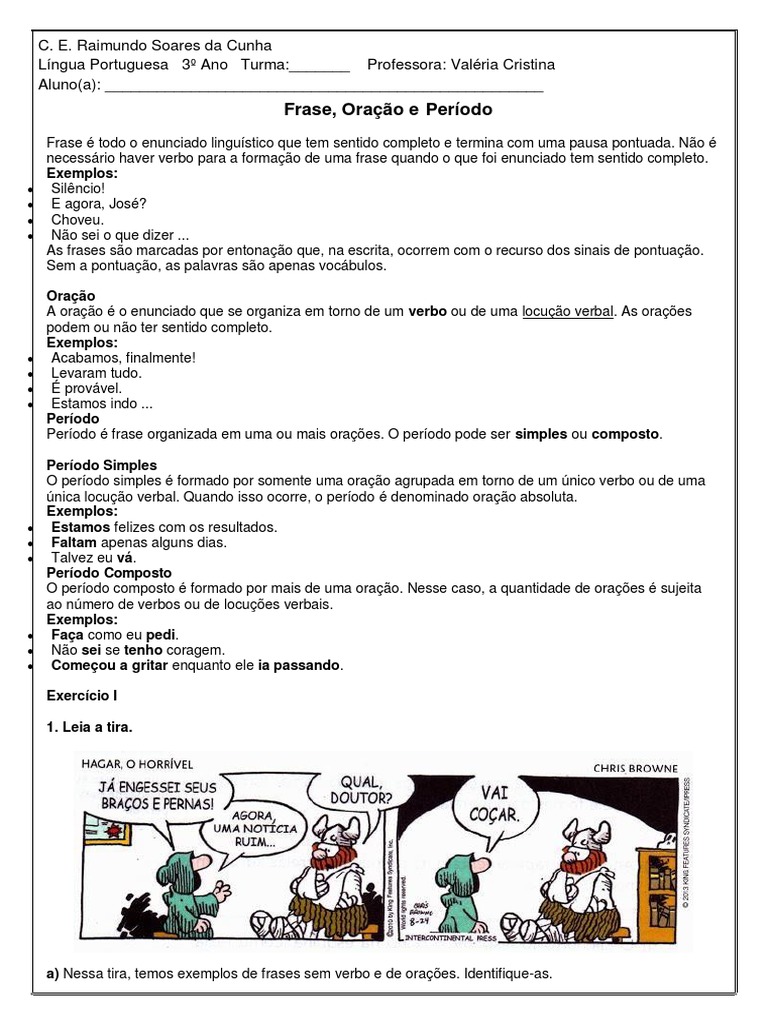 Frases, Orações e Períodos em Português | PDF | Cães | Cláusula