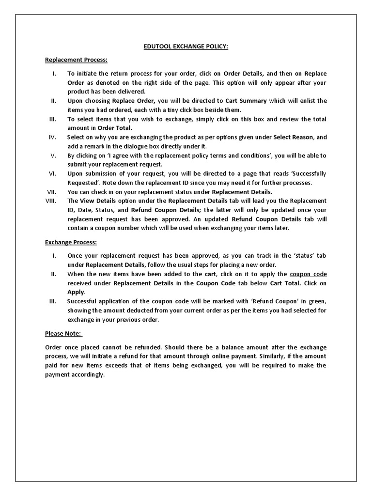 Exchange Policy Process PDF