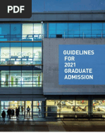 Guidelines FOR 2021 Graduate Admission