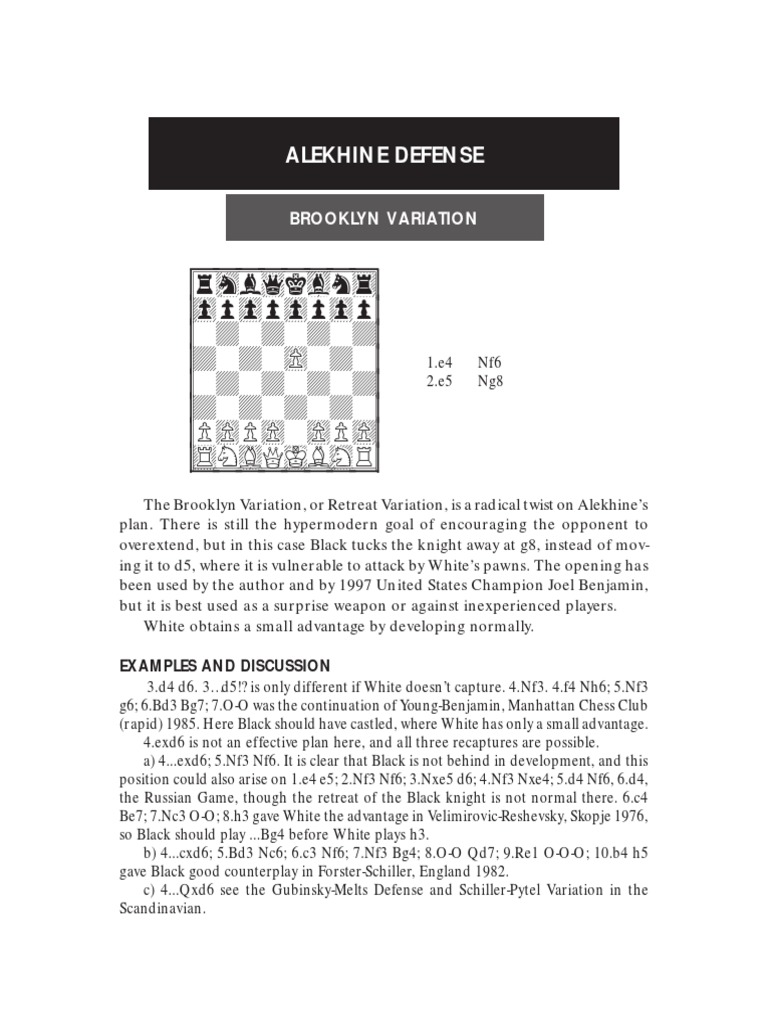 Alekhine Defense - why not 10. e5 ? : r/chess