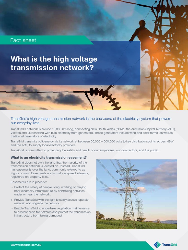 High Voltage Transmission Line Fact Sheet | PDF | Electric Power ...