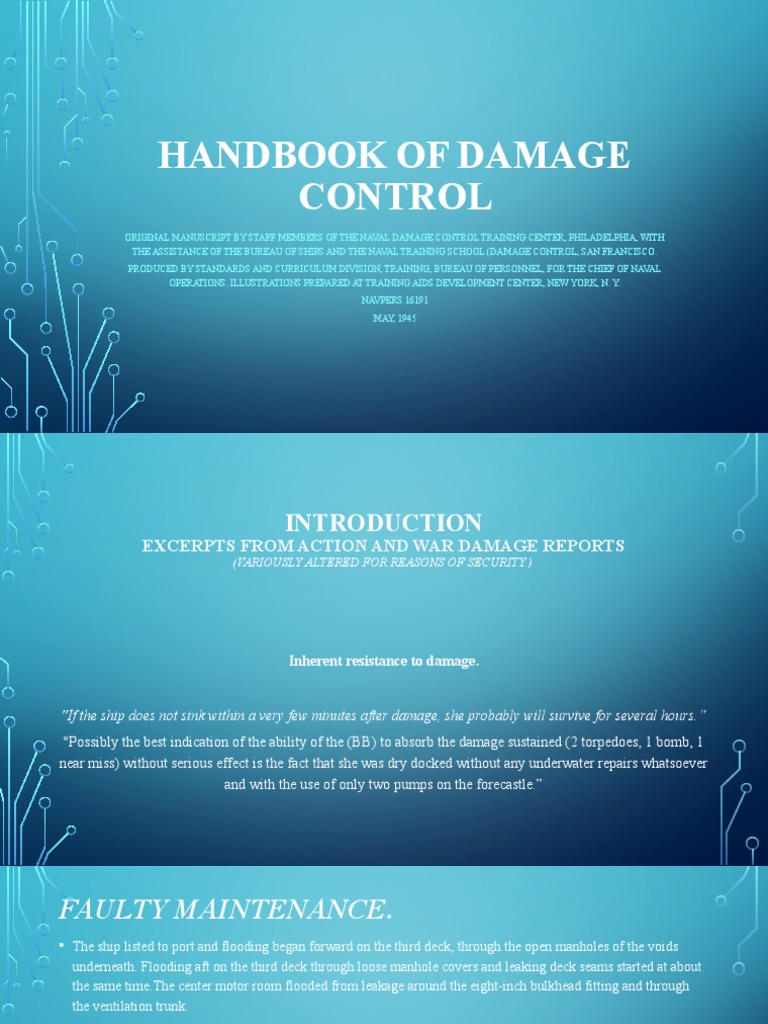 Damage Control Handbook Overview | PDF | Ships | Watercraft