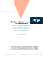  Políticas culturais e inserção socioprofissional:ef lexões sobre uma experiência formativa e profissionalizante com jovens de classes populares