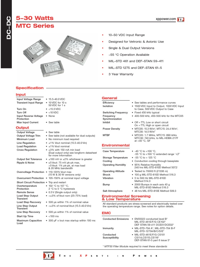 5-30 Watts MTC Series: Specification | PDF | Electronic Engineering ...