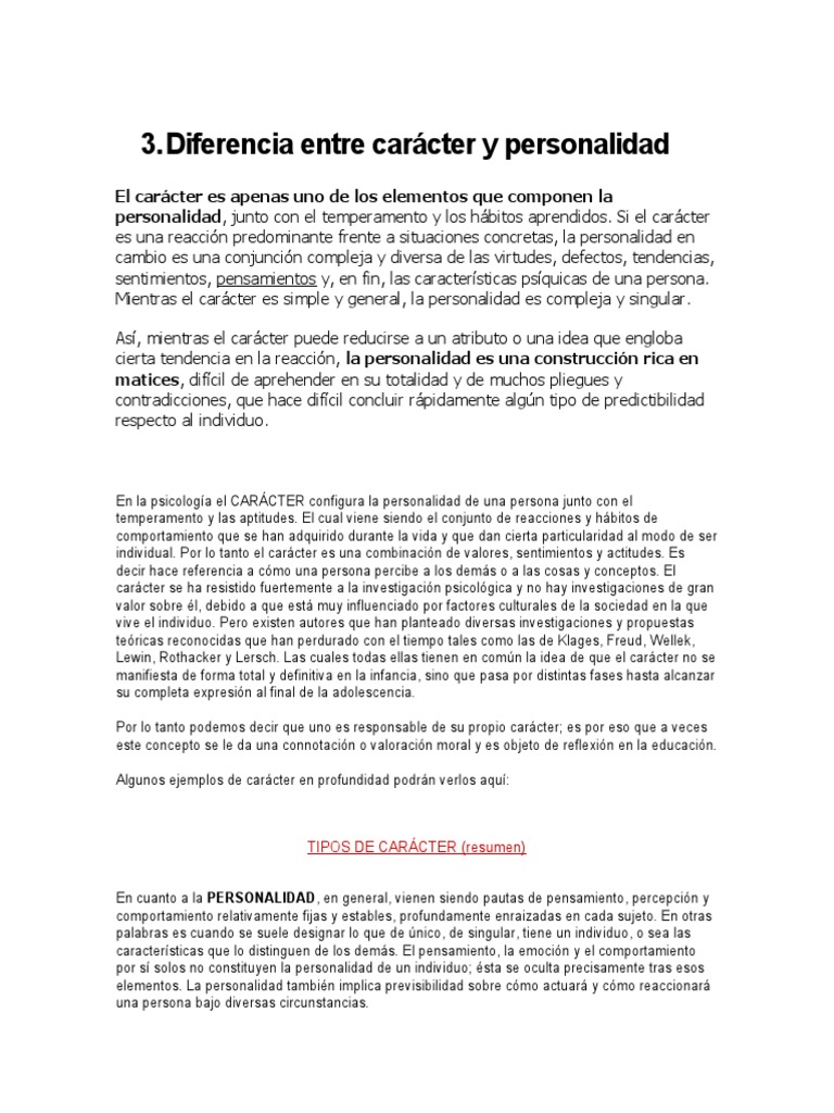 ¿Cuál Es La Diferencia Entre Carácter Y Personalidad – FOURNR