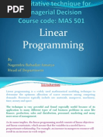 Linear Programming: by Nagendra Bahadur Amatya Head of Department