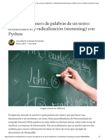 Reducir El Número de Palabras de Un Texto - Lematización y Radicalización (Stemming) Con Python