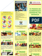 FOLDER - 10 PASSOS DA ALIMENTAÇÃO SAUDÁVEL NA INFÂNCIA