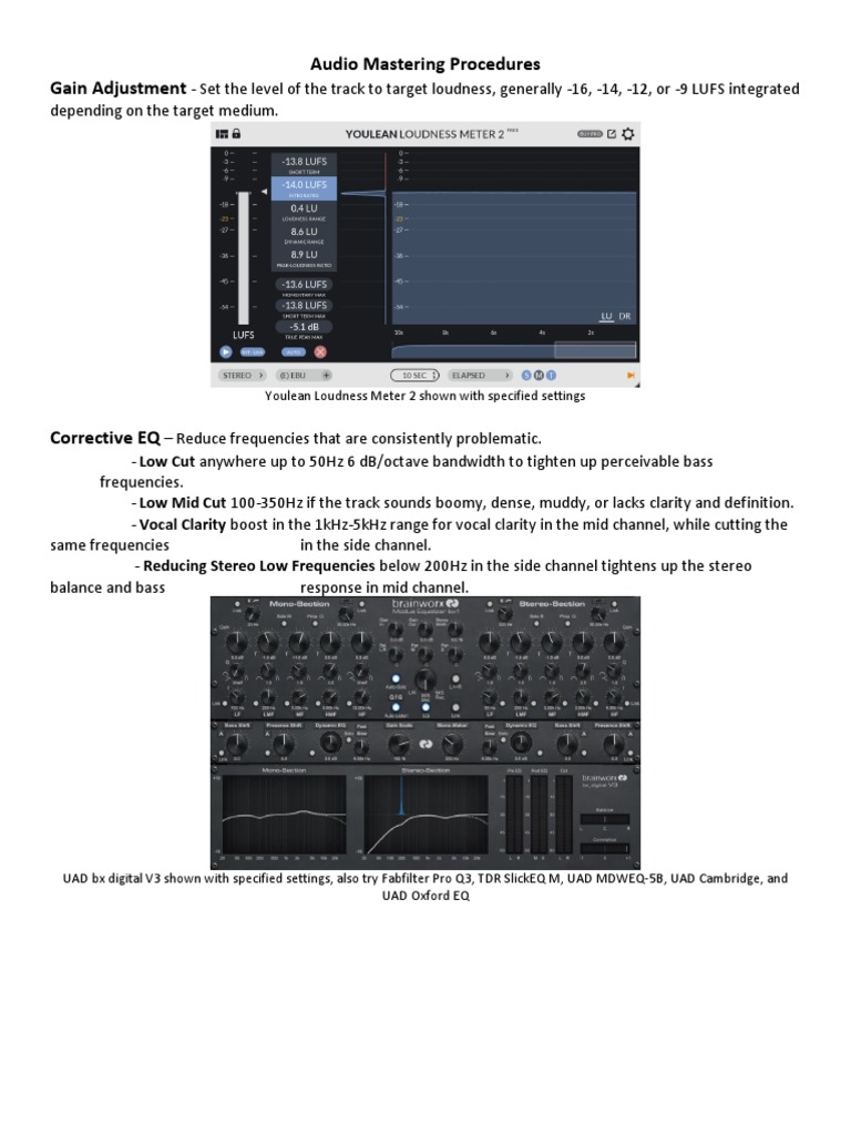 Audio Mastering Techniques Guide | PDF | Equalization (Audio) | Hearing