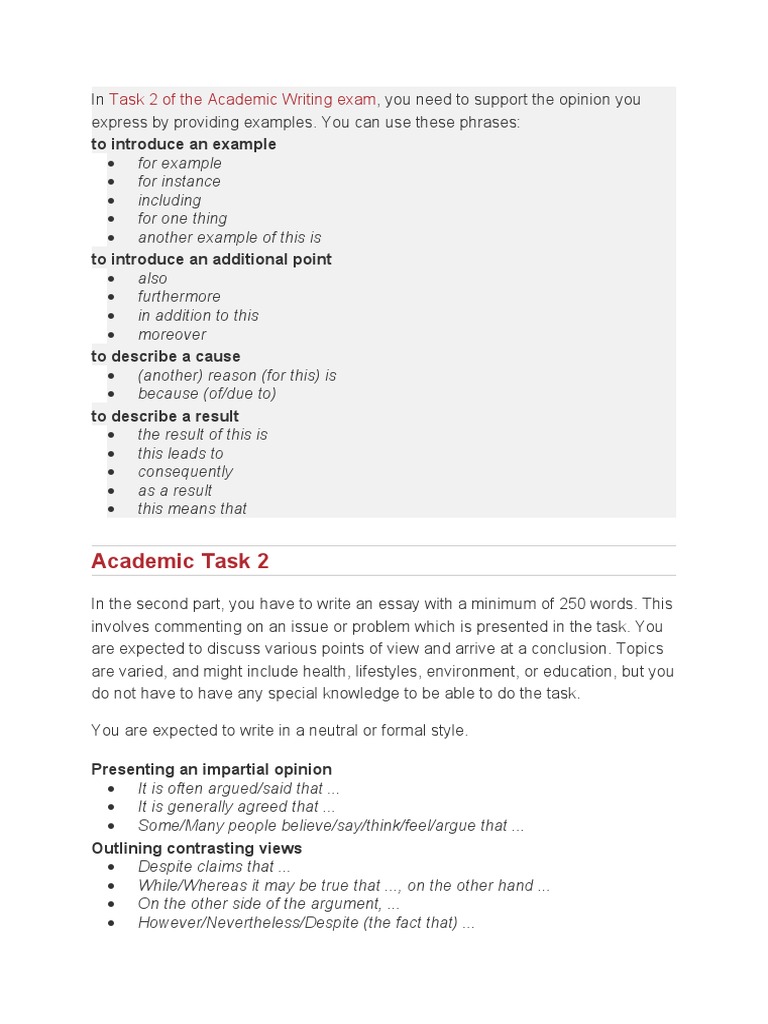 Academic Task 2: To Introduce An Example | PDF