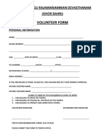 Volunteer Form: Arulmigu Rajamariamman Devasthanam Johor Bahru