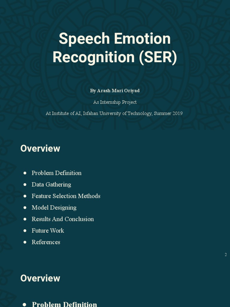 Speech Emotion Recognition Overview | PDF | Deep Learning | Artificial ...