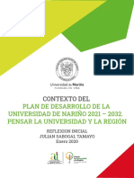 Contexto Del Plan de Desarrollo de La Universidad de Nariño 2021-2032 Pensar La Universidad y La Región