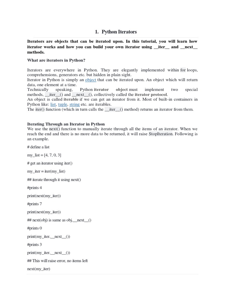 Python Iterators Explained | PDF | Control Flow | Time Complexity