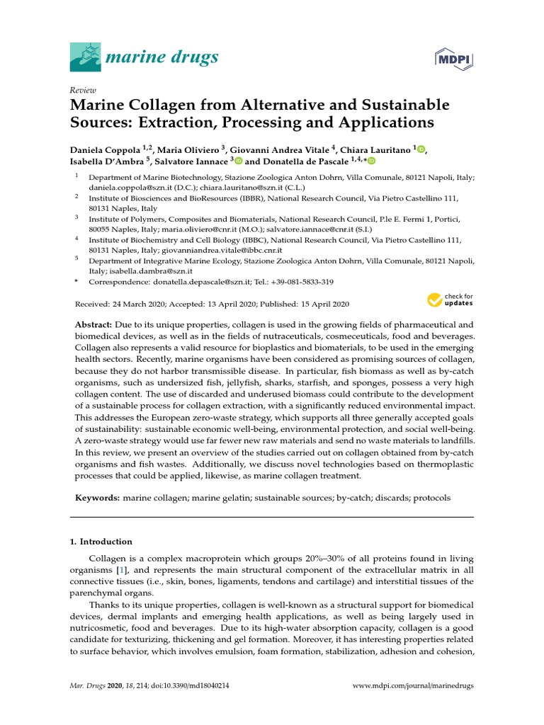 Marine Drugs: Marine Collagen From Alternative and Sustainable Sources ...