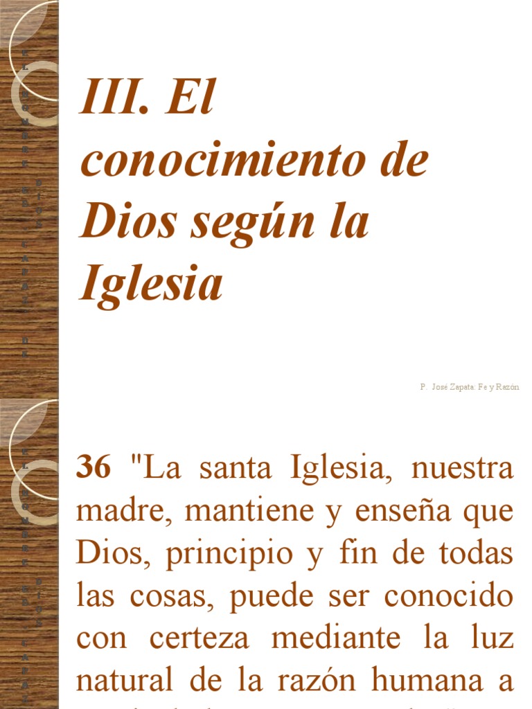 Conocimiento de Dios según la Iglesia | PDF | Razón | Dios