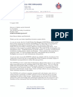 Commissioner Greg Mullins Letter To WFSF - August 2006 