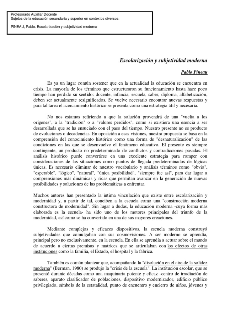 Crisis de la educación moderna y su historia | PDF | utopía | Plan de ...
