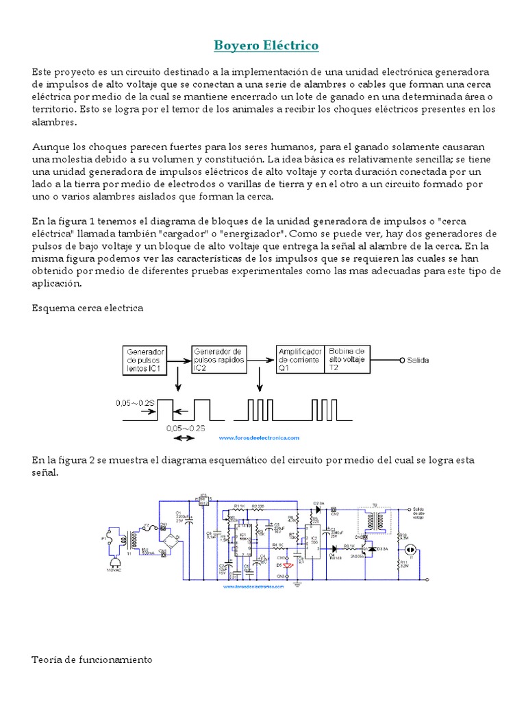 Circuito para Cerca Eléctrica Ganadera | PDF | Transformador | Electricidad, image size:768x1024