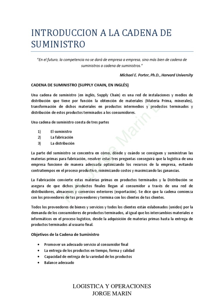 Introduccion A La Cadena de Suministros | PDF | Logística | Almacén