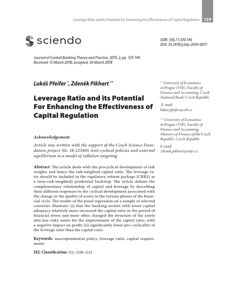 (23369205 Journal of Central Banking Theory and Practice) Leverage
