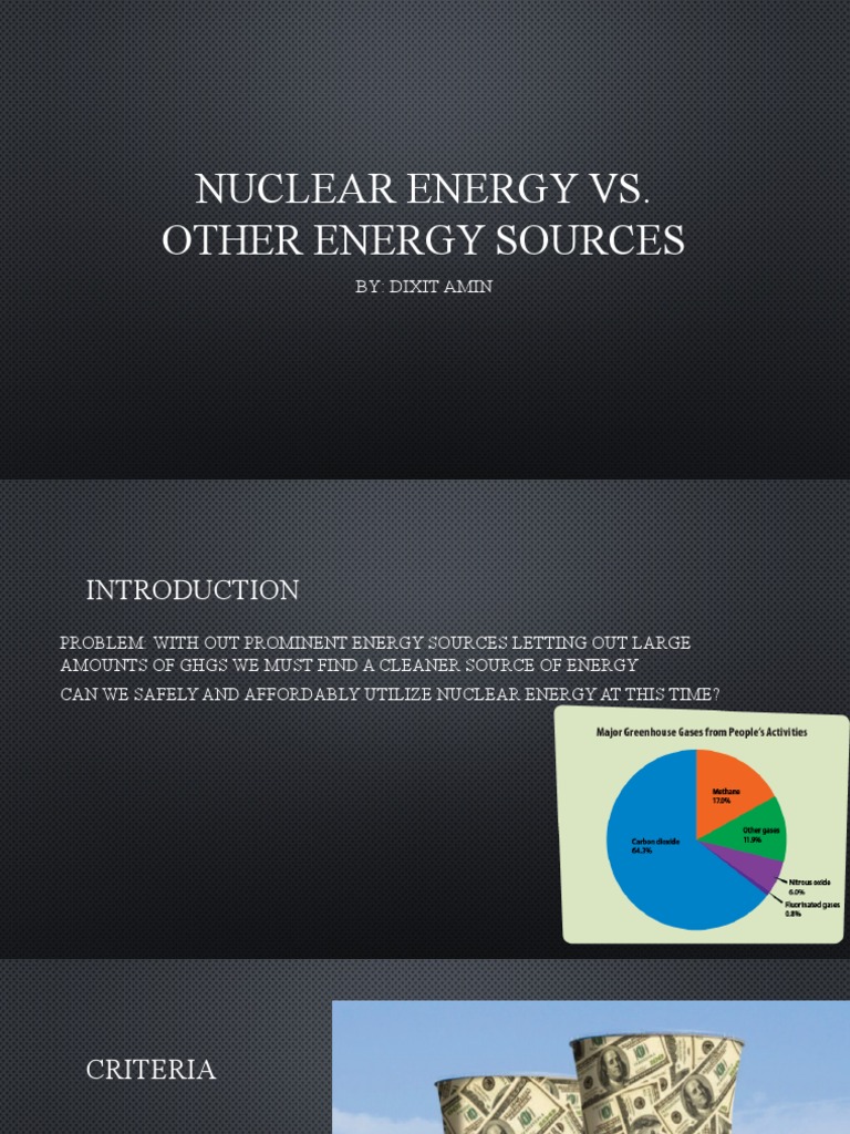 Nuclear Energy vs. Other Energy Sources: By: Dixit Amin | PDF | Energy ...