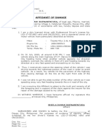 Affidavit of Damage: Shiela Dumuk Buenaventura