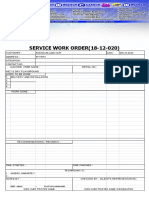 SERVICE WORK ORDER (18-12-020) : Sign Over Printed Name Sign Over Printed Name / Designation