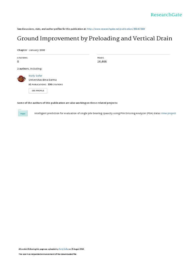 Ground Improvement by Preloading and Vertical Drain: January 2008 | PDF ...