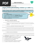 Prueba de Contenidos Las Plantas y Sus Caractersiticas