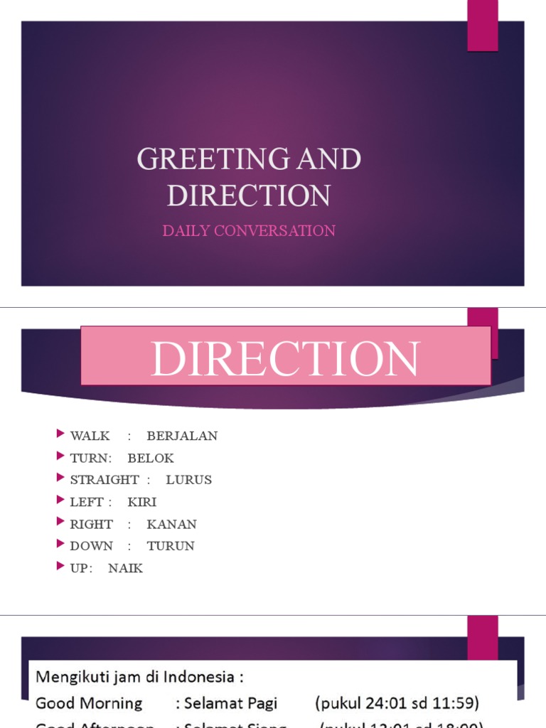 Greeting and Direction | PDF
