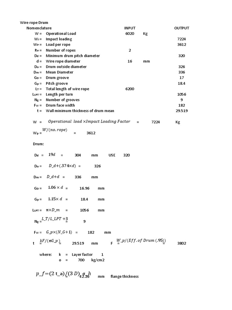 Wire Rope Drum Design PDF Manufactured Goods Equipment