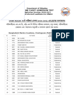 Admission Result, 1st Time