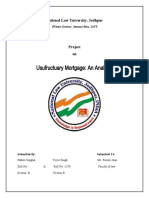 Usufructuary Mortgage: An Analysis: National Law University, Jodhpur