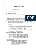 MEMORIA DESCRIPTIVA LOTE 2 MZ F