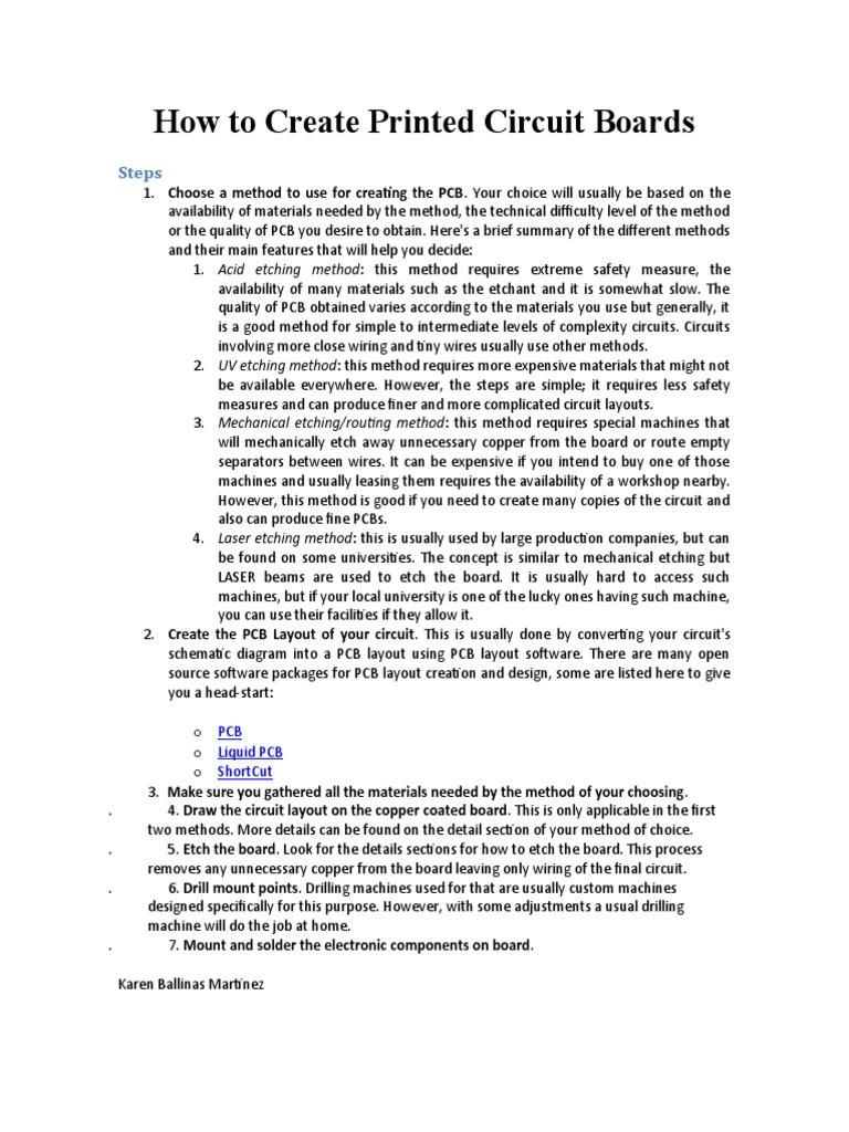 How To Create Printed Circuit Boards PDF Printed Circuit Board