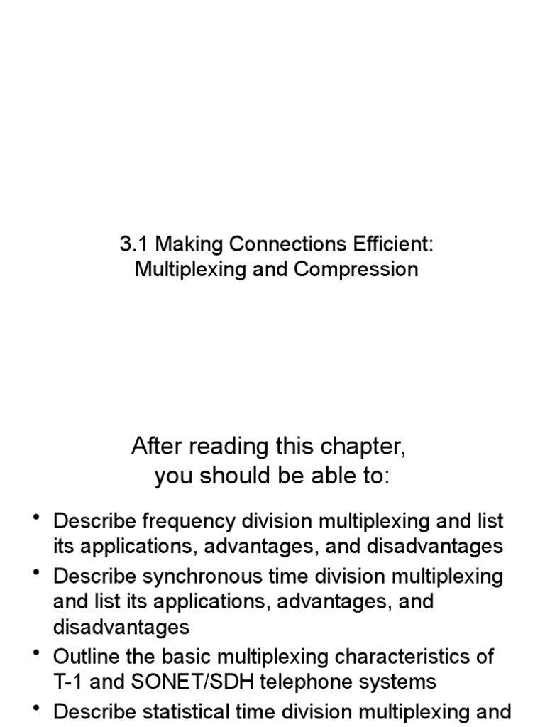 Multiplexing and Compression Techniques | PDF | Data Compression ...