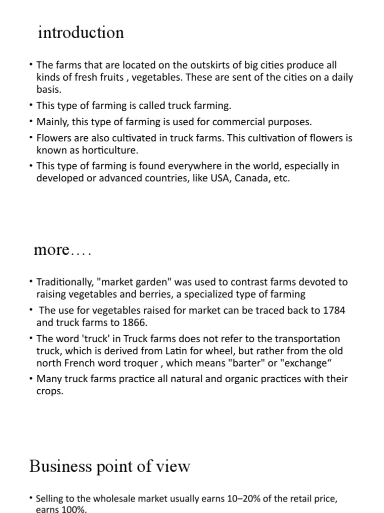Truck Farming PDF Industries Food Industry