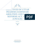 Objectives of UPZALR Act 1950