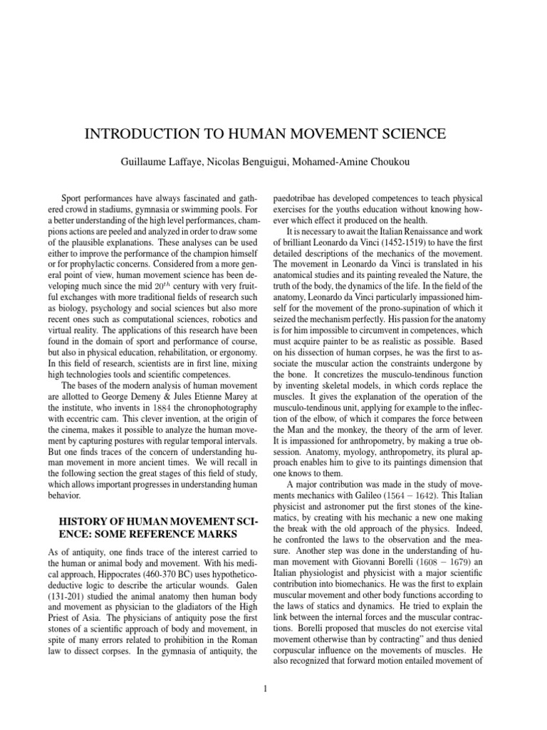 Overview of Human Movement Science | PDF | Motor Coordination | Muscle