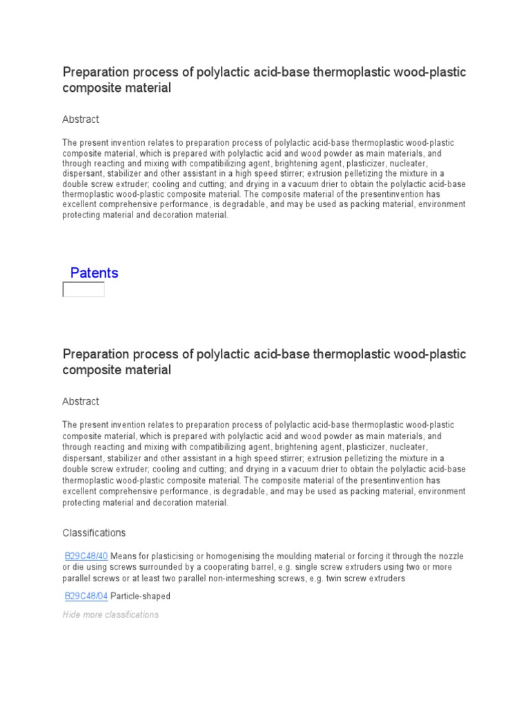 PLA-Based Wood-Plastic Composite Process | PDF | Copolymer | Thermoplastic