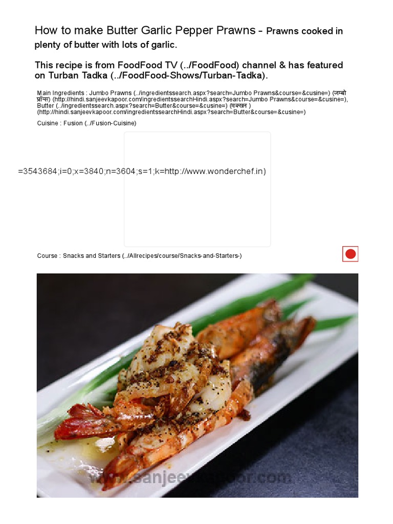 How To Make Butter Garlic Pepper Prawns, Recipe by MasterChef Sanjeev